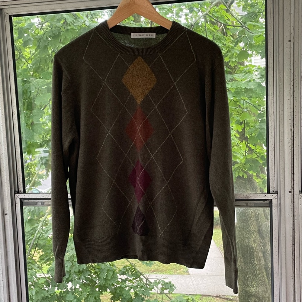 Vintage Geoffrey Beene argyle crewneck sweater